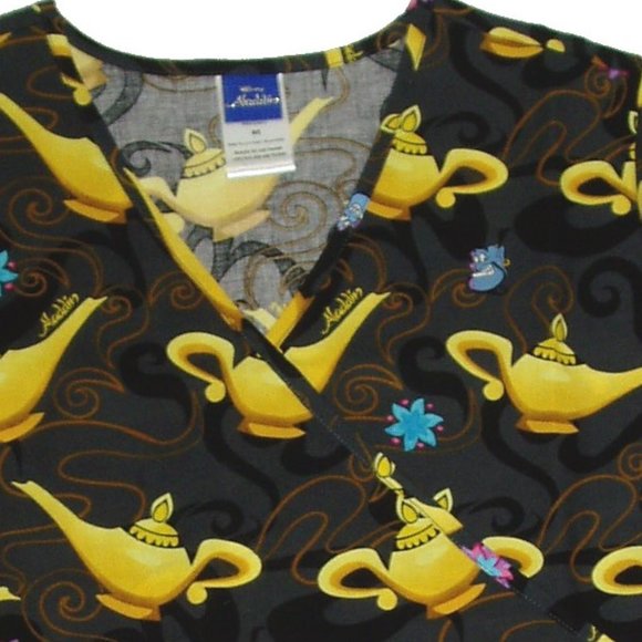 Aladdin Magic Lamp Scrub Top Medical Uniform Shirt - Picture 3 of 6